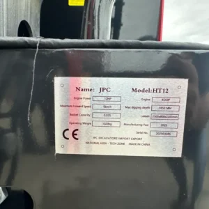 JPC – 2025 – HT12 – Mini escavatore
